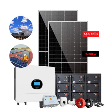 Sistema de Energia Solar Completo Sistema de Energia Solar Híbrido Casa 5000w Sistema de Energia Solar 5KW Off Grid Sistema de Energia Solar