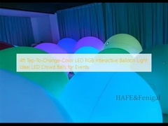 Luz de Balão Interativa LED RGB de 4 pés com Toque para Mudar a Cor: Bolas de LED Ideais para Eventos