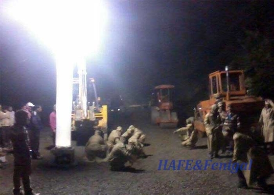 Torre de luz de segurança inflável HMI 1000W Adequado para iluminação industrial exterior à noite 360 graus