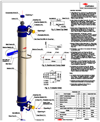 DuPont SFP 2860 XP Módulo de ultrafiltração de membrana IntegraFlux Volume 35 L