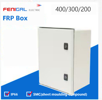 SMC Caixa de distribuição de energia 220/380V de poliéster FRP Caixa elétrica impermeável IP66