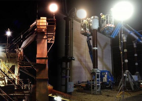 Torre de Iluminação com Balão de Segurança LED de 600W – Iluminação sem ofuscamento para Reparos e Construção de Estradas