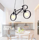 Luz interior criativa 9w do pendente da bicicleta do diodo emissor de luz para o branco do preto do balcão do quarto