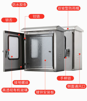 Caixa de junção ereta do metal do assoalho fixado na parede à prova de intempéries de aço inoxidável da caixa de distribuição 304